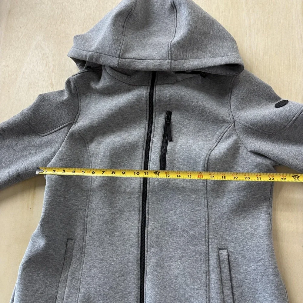 Calvin Klein Jacket Womens 1X Gray Hooded Softshell Full Zip Pockets‎ Stretch
